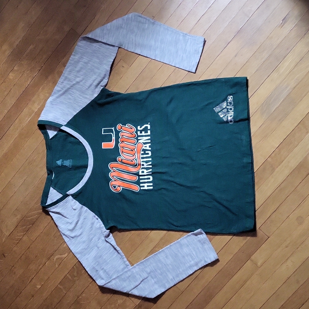 Adidas Miami Hurricanes Long Sleeve Tee